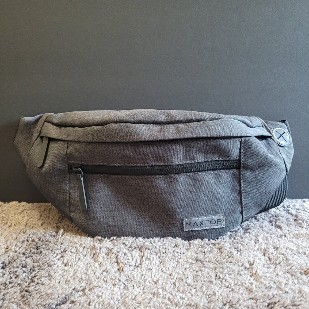 Maxtop Unisex Cotton Canvas Fanny/Belt/Crossbody Bag Dark Gray